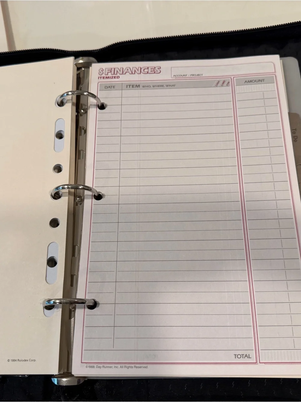 Black Leather Zip Portfolio for Tablets and Notebooks - Unbranded